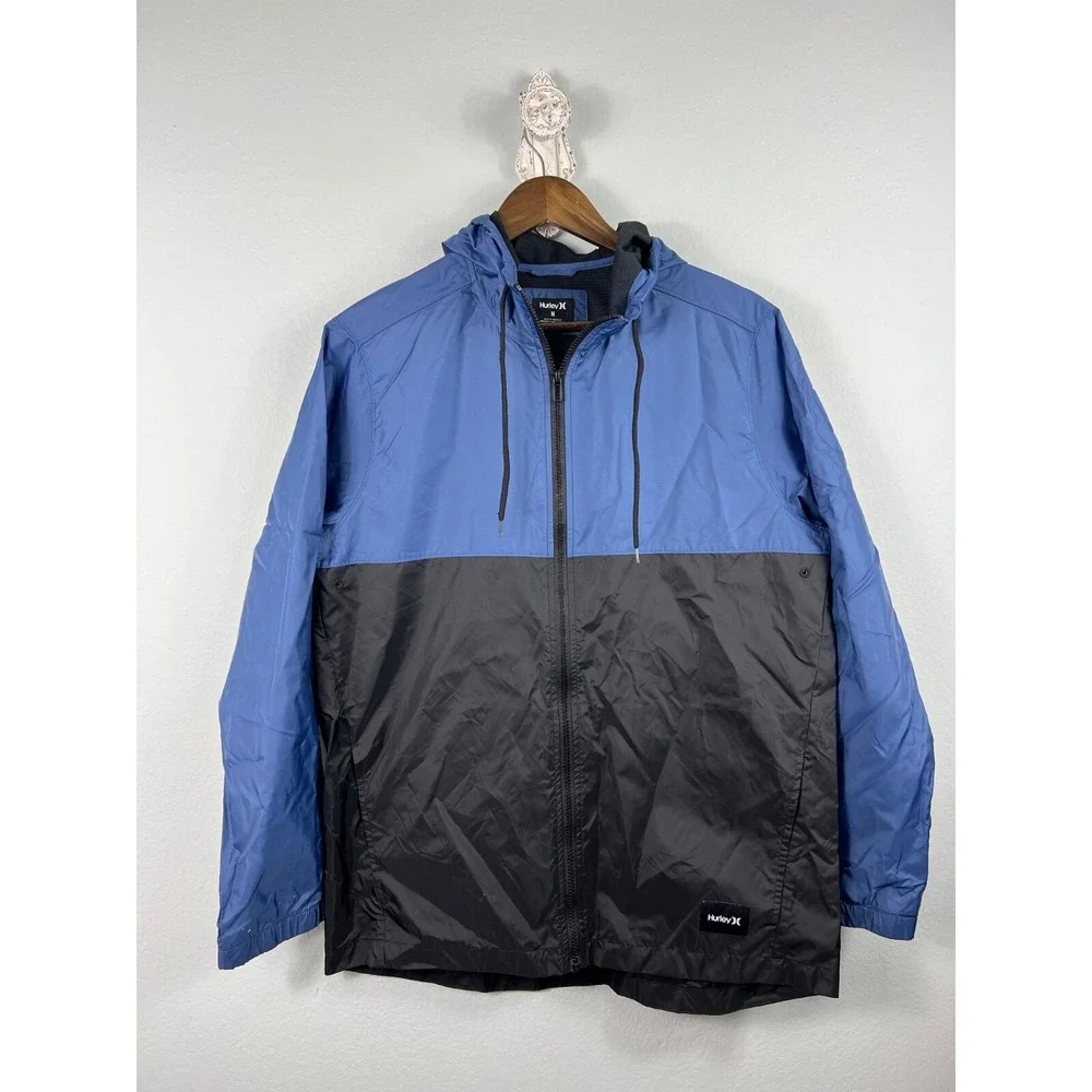 Hurley Men's Blue‎ Full Zip Lightweight Hooded Jacket Size Medium